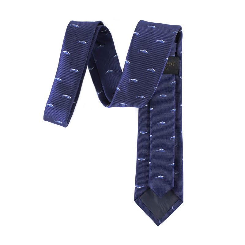 MENDEPOT Animal Pattern Necktie With Gift Box Sea Animal Pattern Tie Father's Day Birthday Gift Tie (Whale) - Image 4
